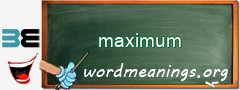 WordMeaning blackboard for maximum